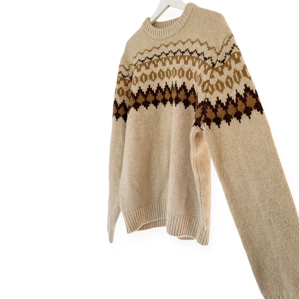 L.L.Bean • 100% Lambswool Fair Isle / Nordic Yoke Sweater